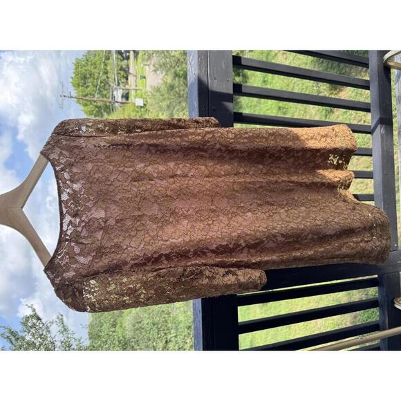 Fossil Lace Brown Dress Size S - Picture 3 of 6